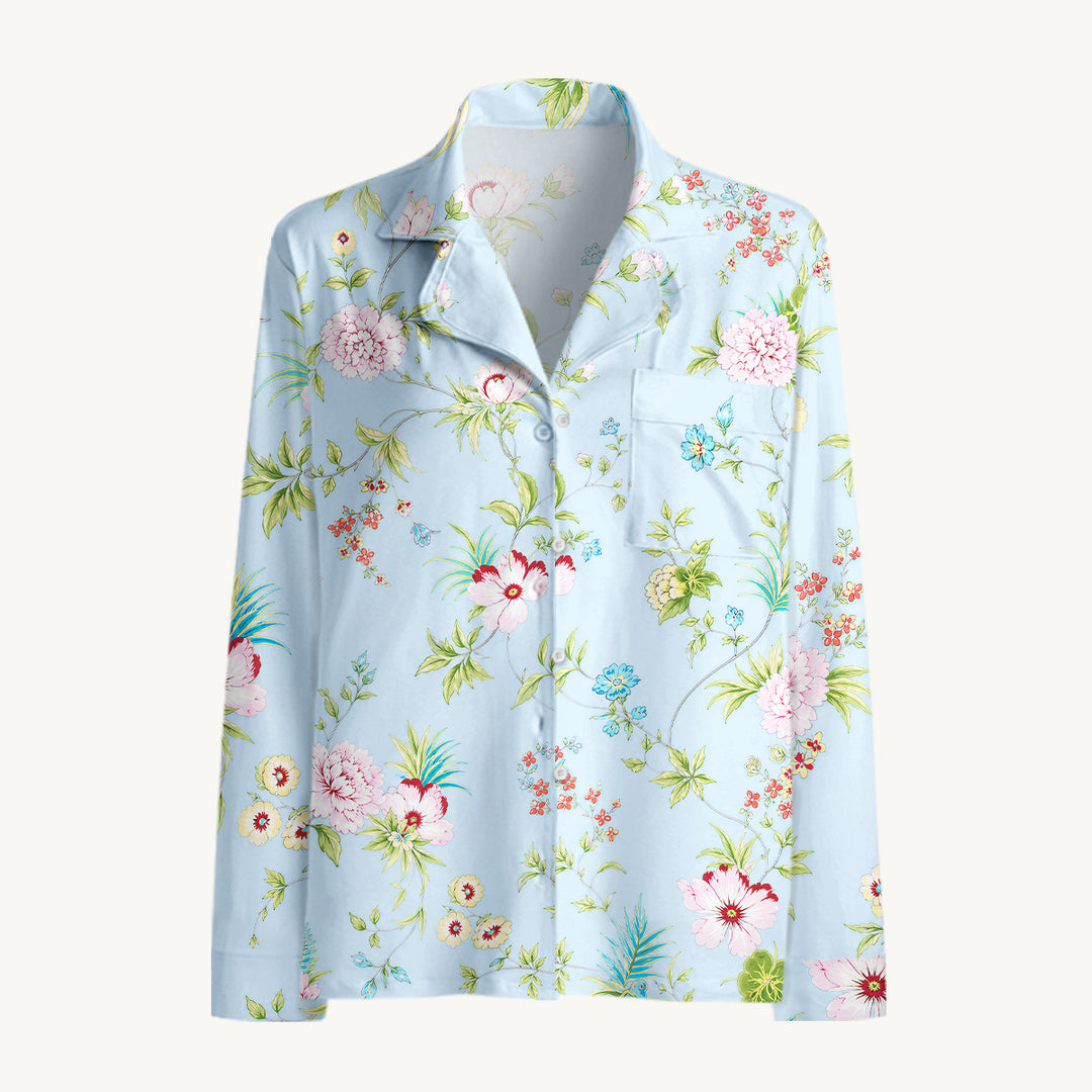 Black Cat & Pumpkin Patch Print Long Pajama Set  Sale - CottonPoppy