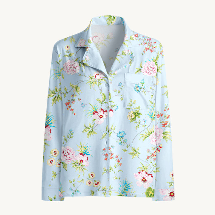Black Cat & Pumpkin Patch Print Long Pajama Set  Sale - CottonPoppy