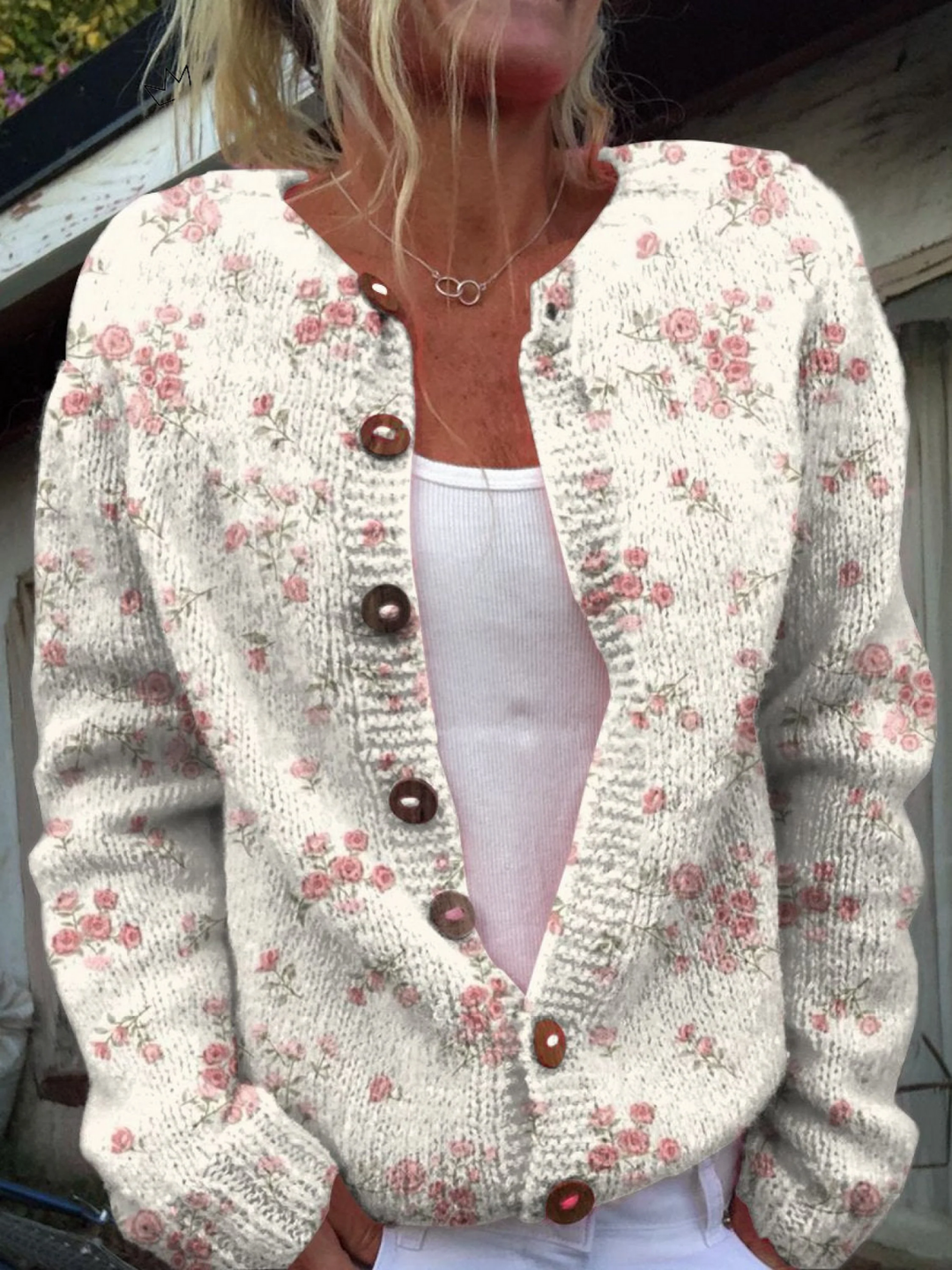 Evanthea | Kukkakuosinen vintageneuletakki | Anne Helsinki