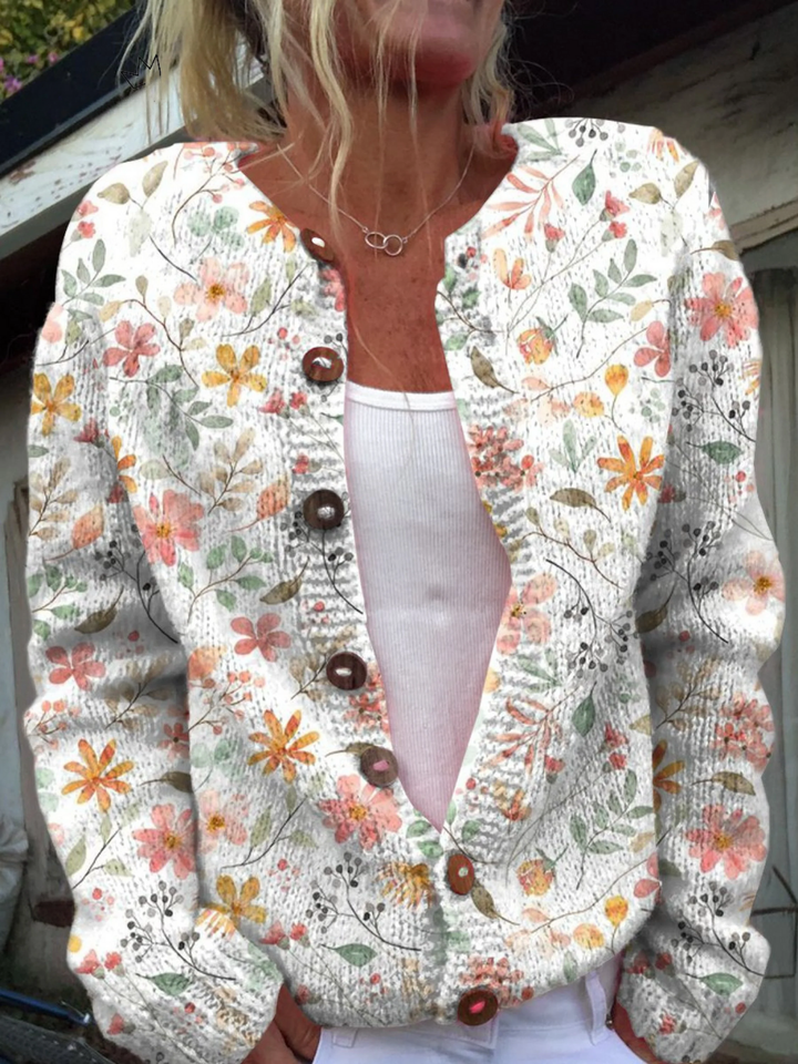 Greta | Kukkakuosinen vintageneuletakki | Anne Helsinki