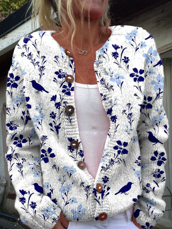 Vynora | Kukkakuosinen vintageneuletakki | Anne Helsinki