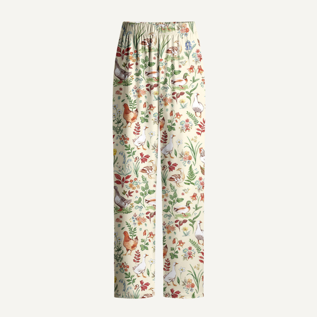 Countryside Garden Critter Print Long Pajama Set  Sale - CottonPoppy