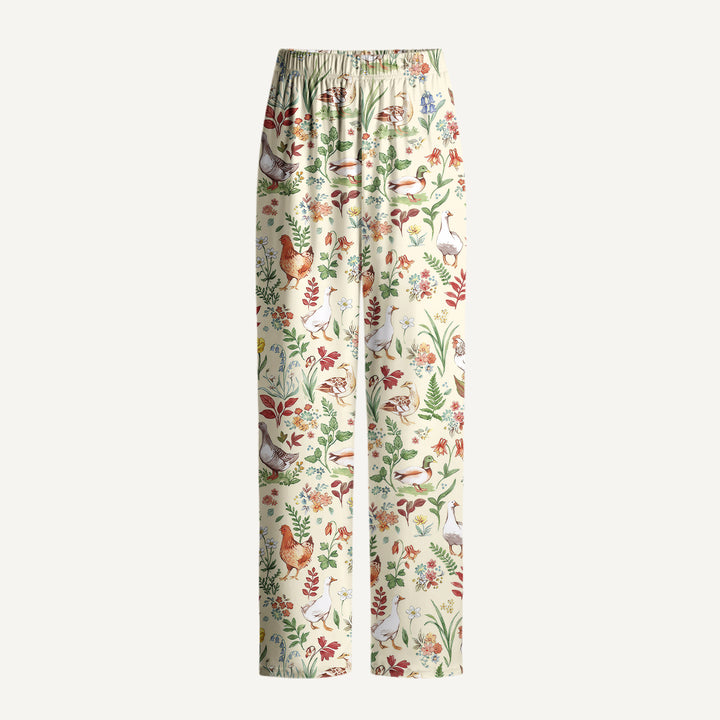 Countryside Garden Critter Print Long Pajama Set  Sale - CottonPoppy