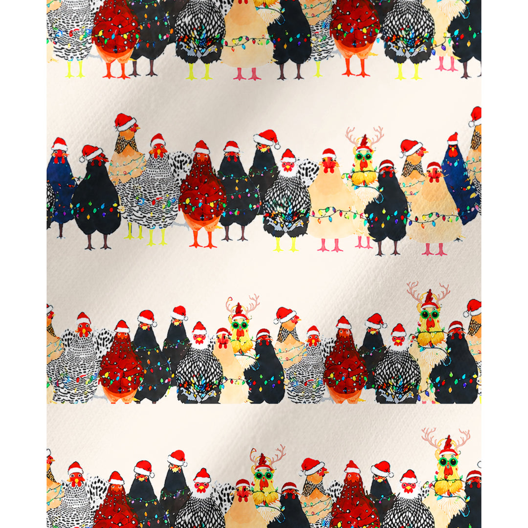 Festive Christmas Chicken Print Long Pajama Set  Sale - CottonPoppy