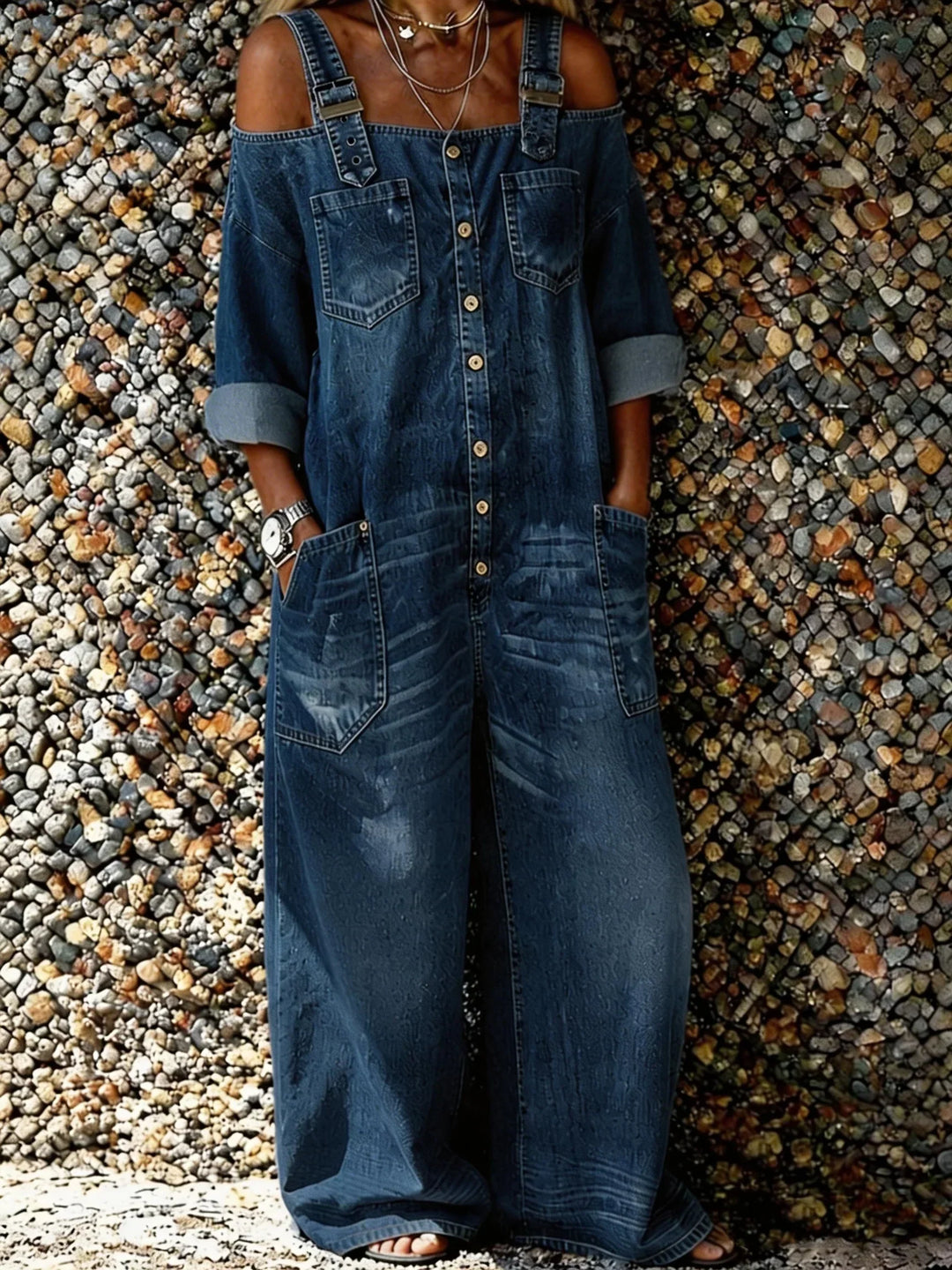Bo | Denim ylihaalari olkaremmeillä | Anne Helsinki