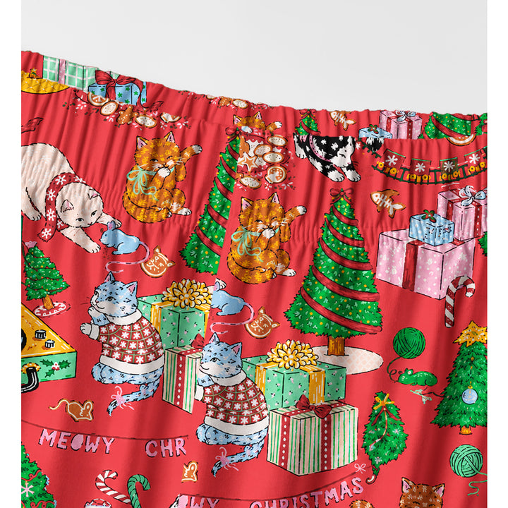 Black Cat & Pumpkin Patch Print Long Pajama Set  Sale - CottonPoppy