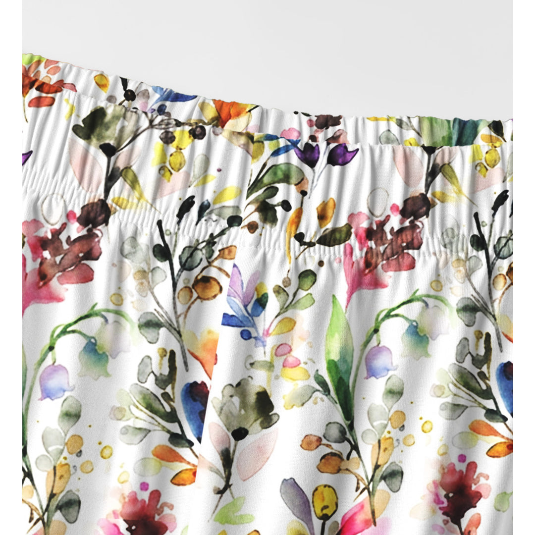 Watercolor Wildflower Garden Print Long Pajama Set  Sale - CottonPoppy