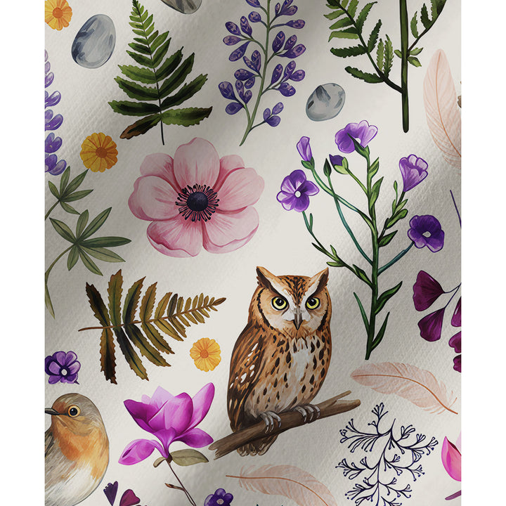 Whimsical Woodland Birds Wildflowers Print Long Pajama Set  Sale - CottonPoppy