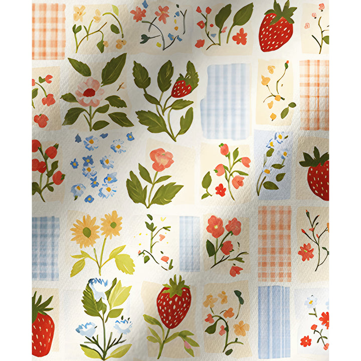 Strawberry Garden Patchwork Print Long Pajama Set  Sale - CottonPoppy