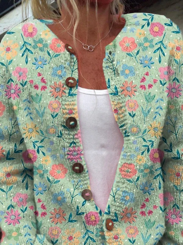 Foxfield | Kukkakuosinen vintageneuletakki | Anne Helsinki