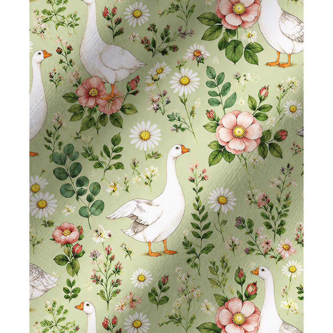 Pastoral Goose Garden Print Long Pajama Set  Sale - CottonPoppy