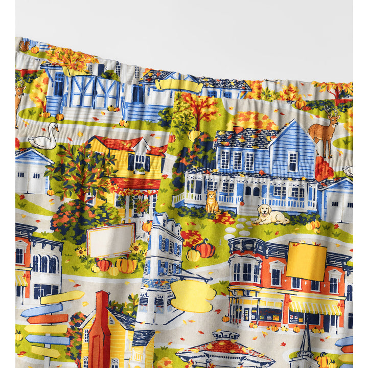 Autumn Village & Woodland Animals Print Long Pajama Set  Sale - CottonPoppy
