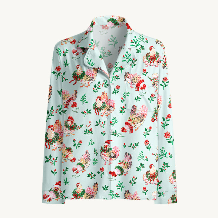 Black Cat & Pumpkin Patch Print Long Pajama Set  Sale - CottonPoppy
