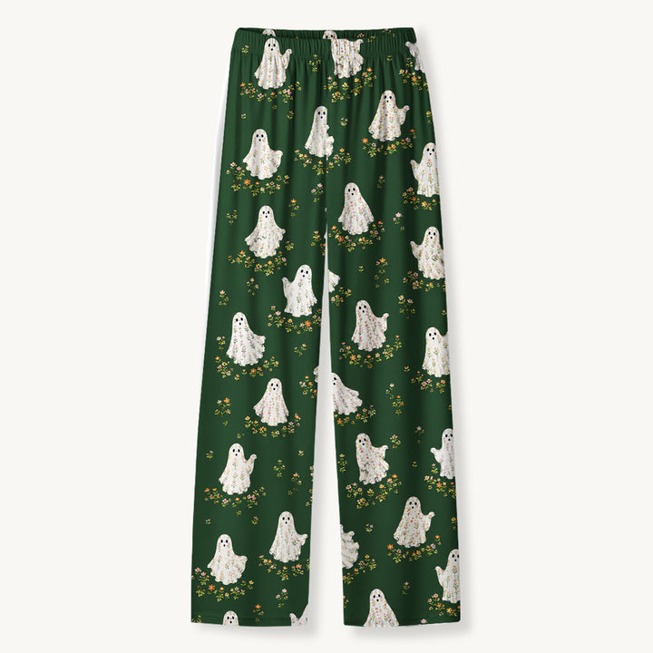 Black Cat & Pumpkin Patch Print Long Pajama Set  Sale - CottonPoppy