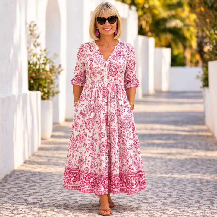 Elly | Elegantti kukallinen mekko, jossa on rentouttava tunnelma | Anne Helsinki