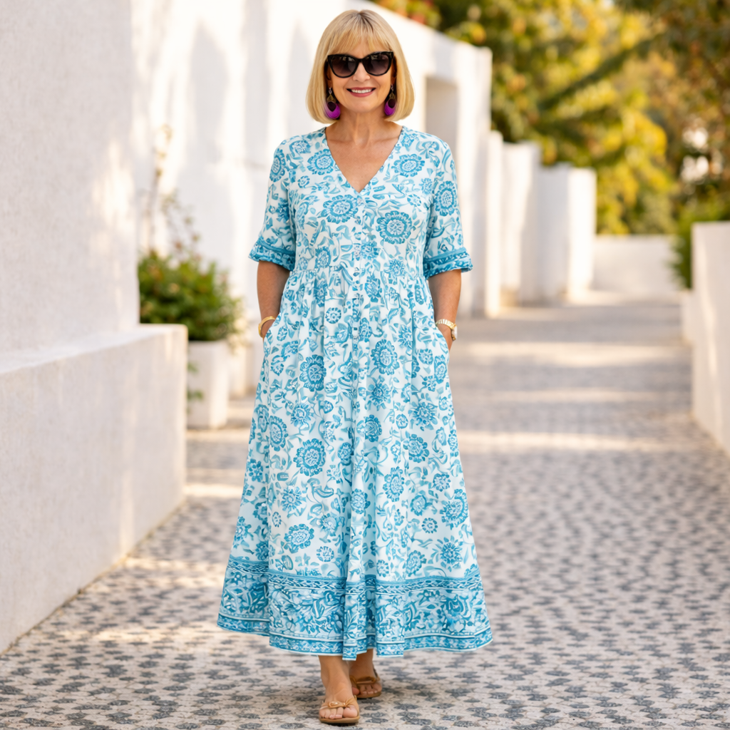 Elly | Elegantti kukallinen mekko, jossa on rentouttava tunnelma | Anne Helsinki