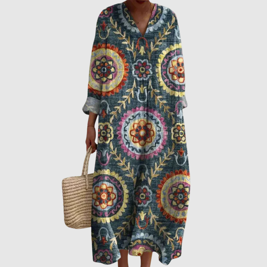 Ava | Geometrinen midi mekko | Anne Helsinki