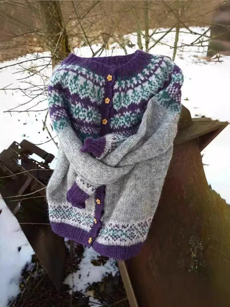 Kirsti | Harmaanvioletti neuletakki | Anne Helsinki