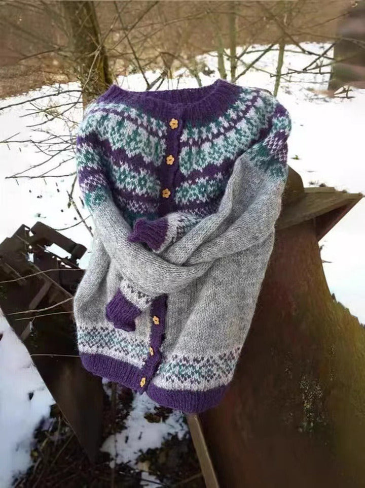 Kirsti | Harmaanvioletti neuletakki | Anne Helsinki