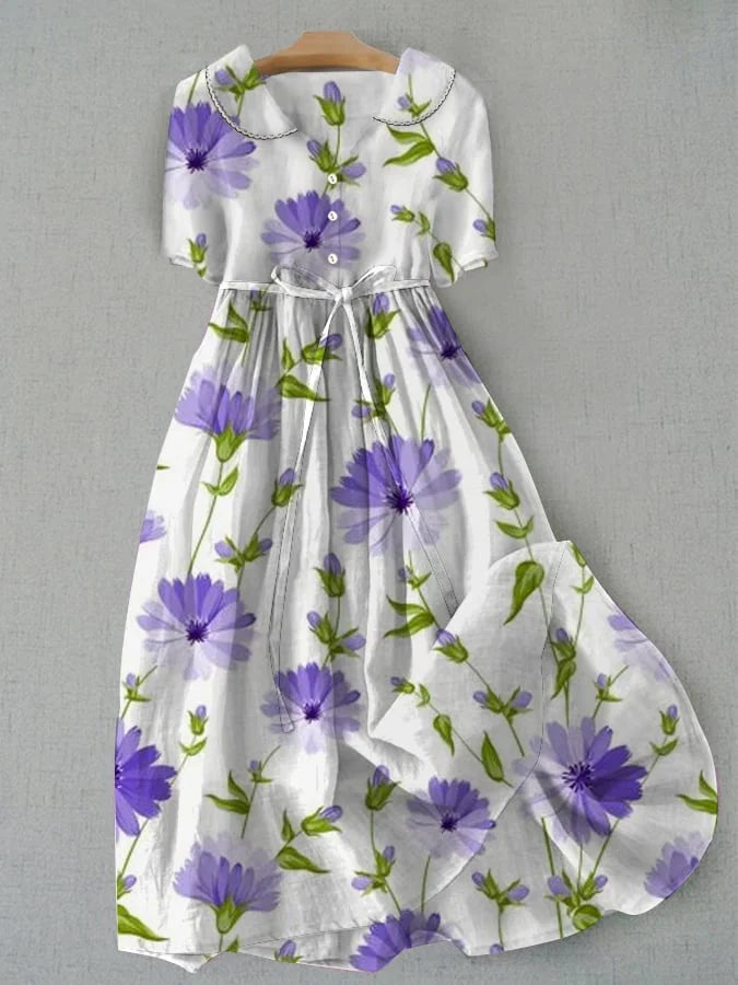 Naisten Mekko | Vintage kukallinen kesä eleganssi säädettävällä istuvuudella | Anne Helsinki