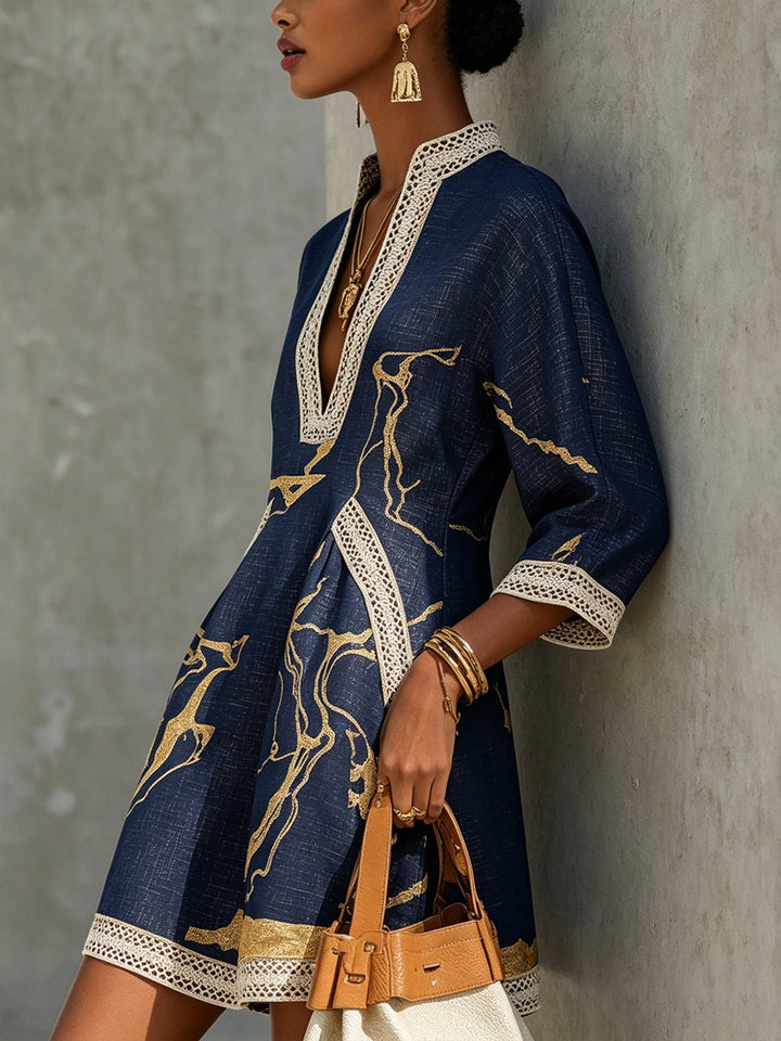 Aliisa | Virkkauspitsinen minimekko | Laivastonsininen | Anne Helsinki