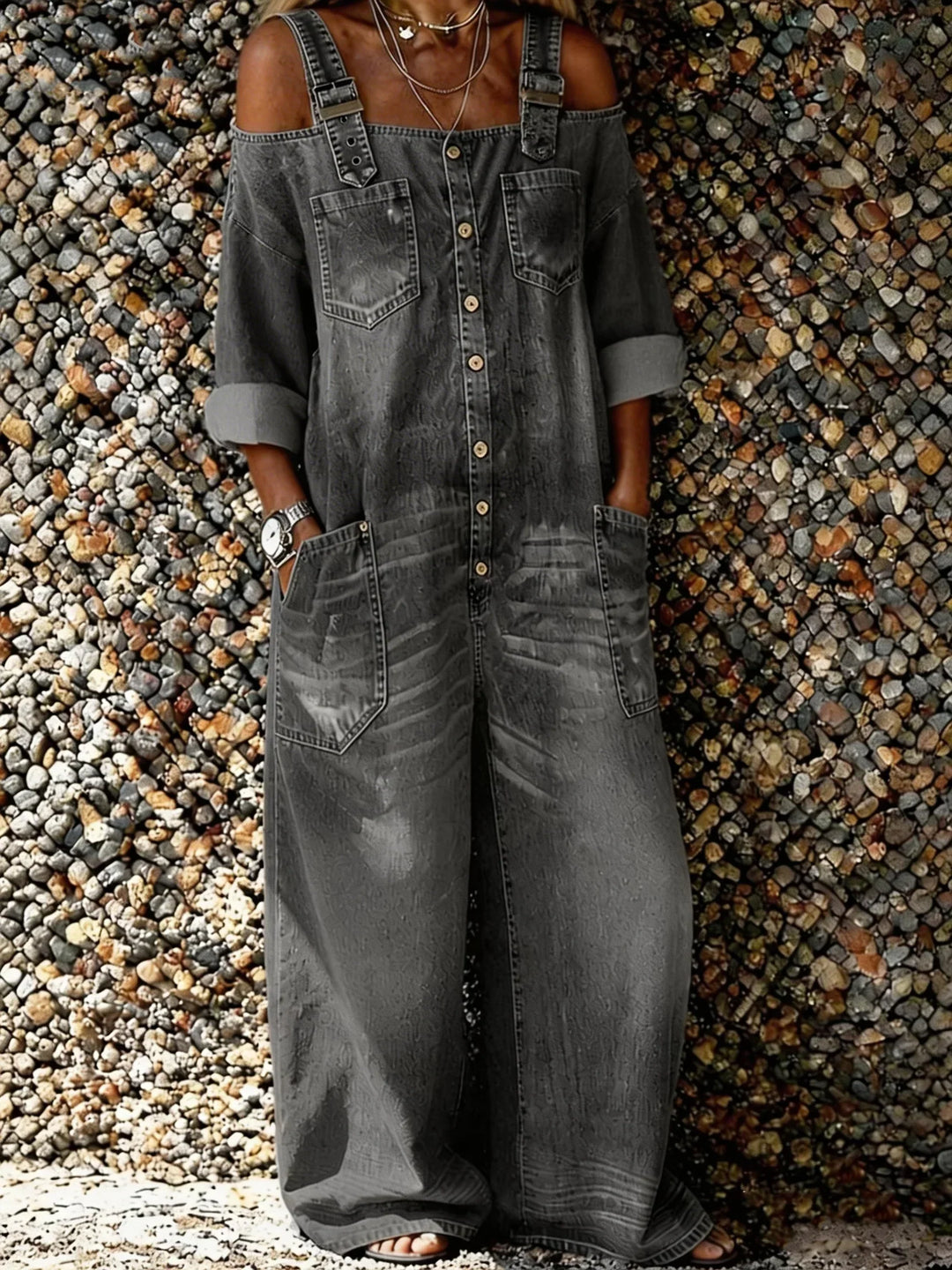 Bo | Denim ylihaalari olkaremmeillä | Anne Helsinki