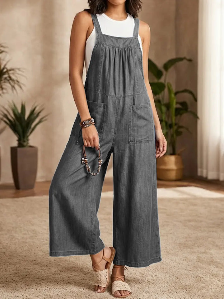 Solmira | Irtonainen denim haalaritolkki olkaimilla | Anne Helsinki
