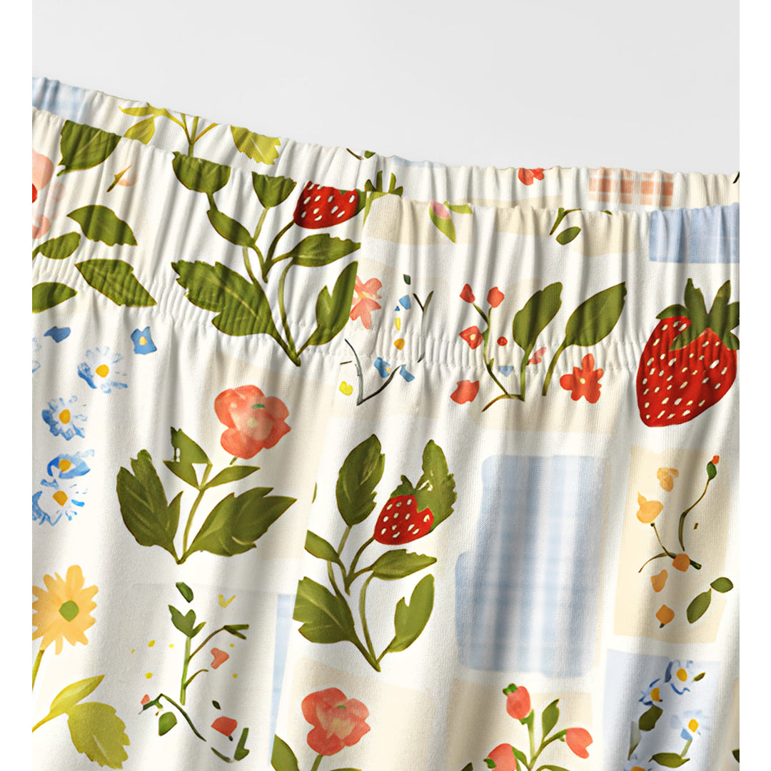 Strawberry Garden Patchwork Print Long Pajama Set  Sale - CottonPoppy