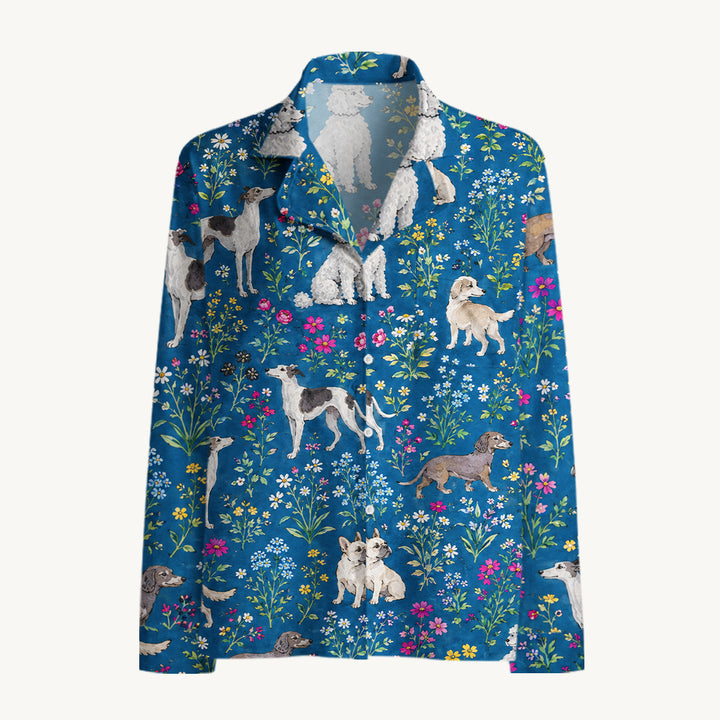 Black Cat & Pumpkin Patch Print Long Pajama Set  Sale - CottonPoppy