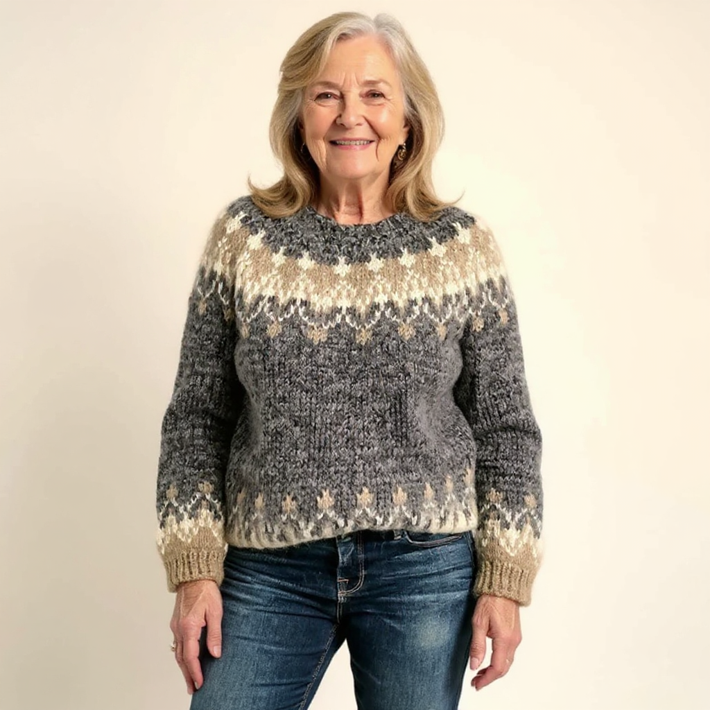 Jenni | Harmaa neulepusero | Anne Helsinki