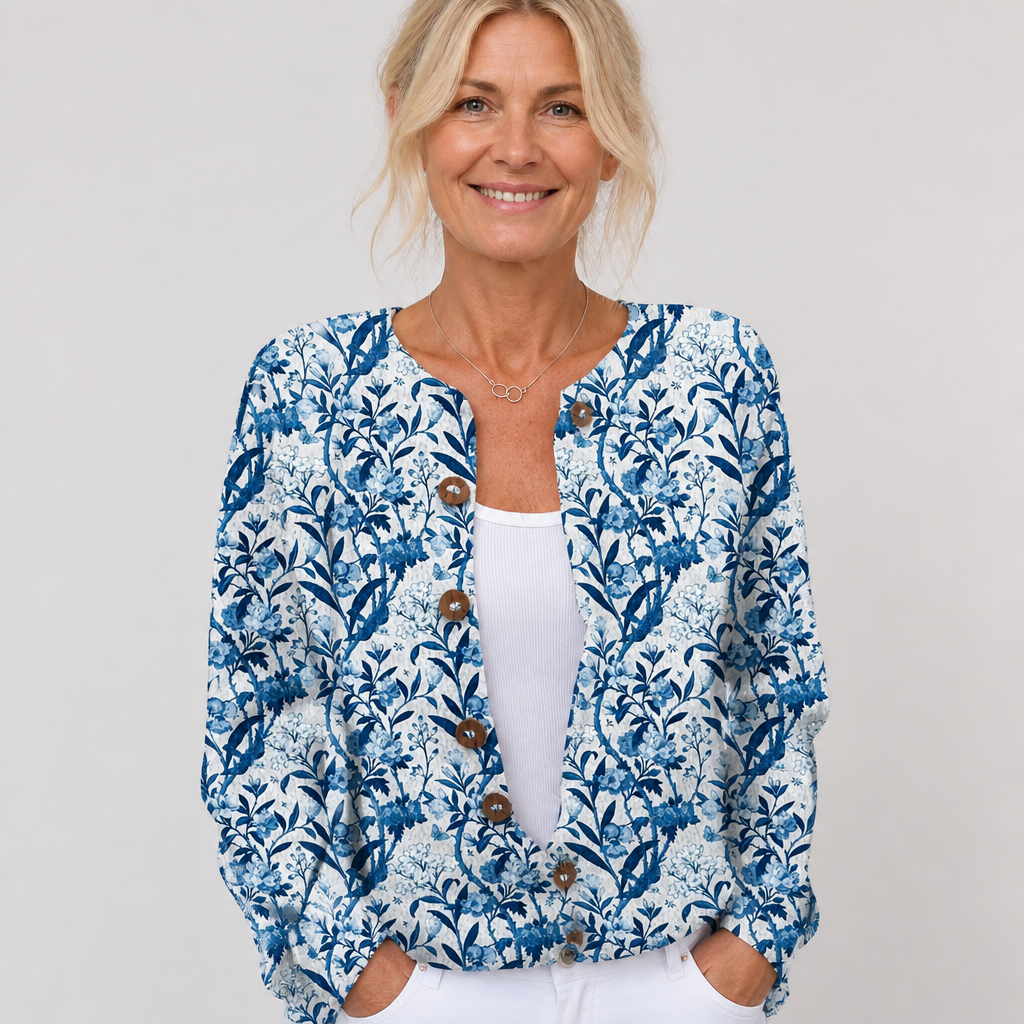Tiverly | Kukkakuosinen vintageneuletakki | Anne Helsinki