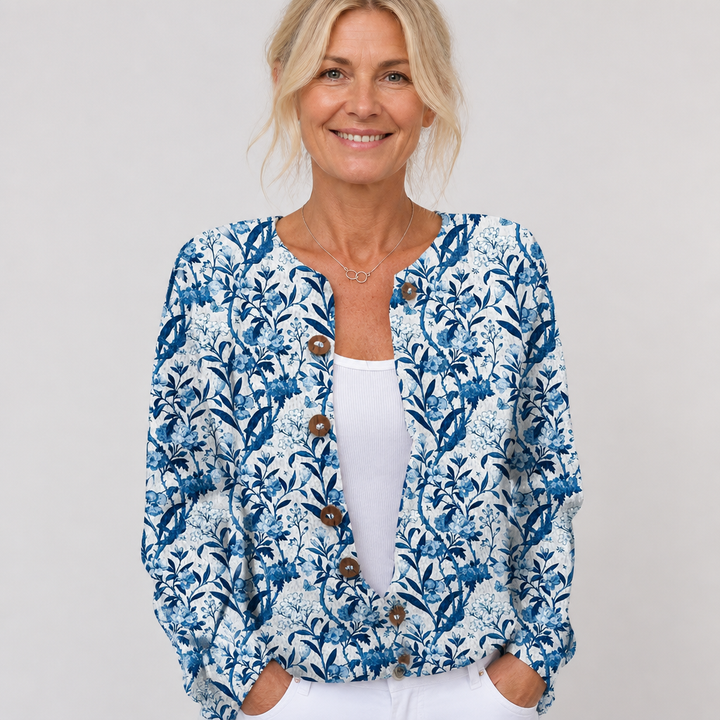 Tiverly | Kukkakuosinen vintageneuletakki | Anne Helsinki