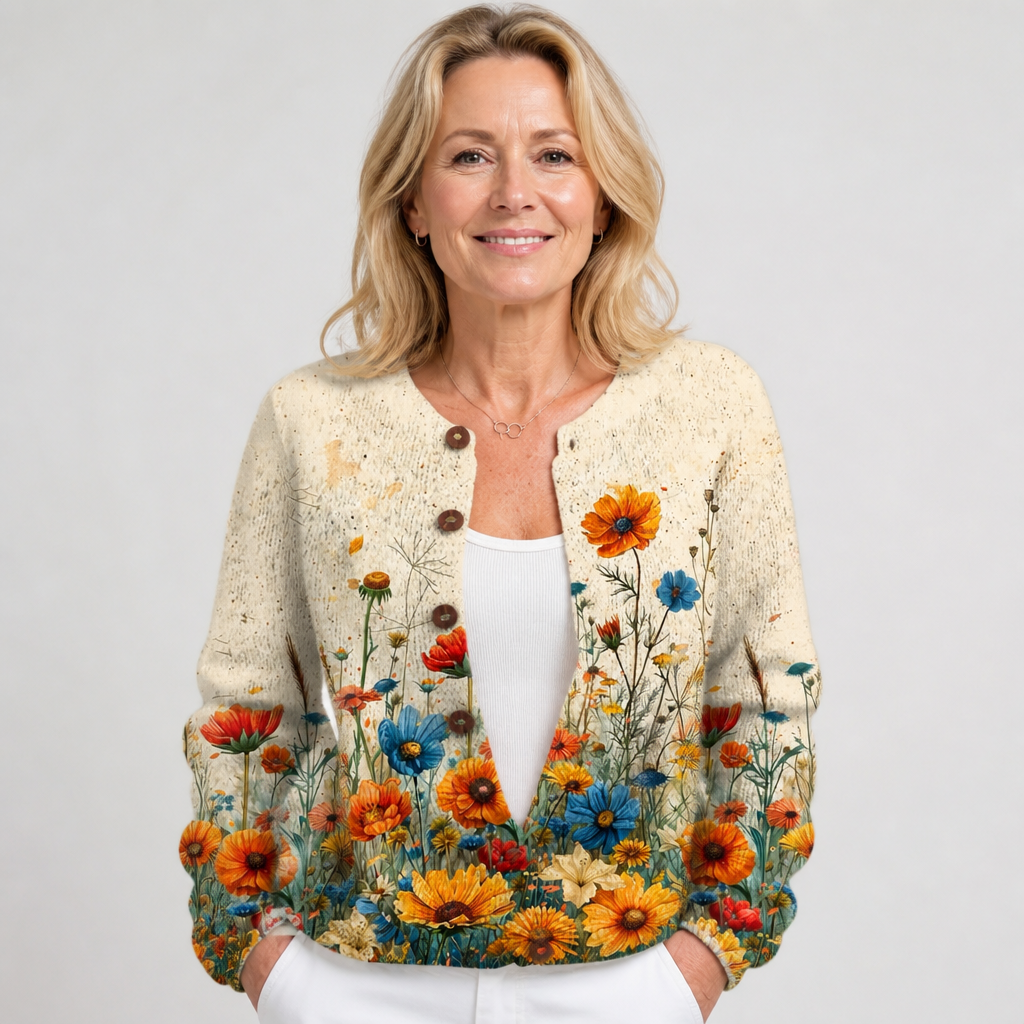 Tansy | Kukkakuosinen vintageneuletakki | Anne Helsinki