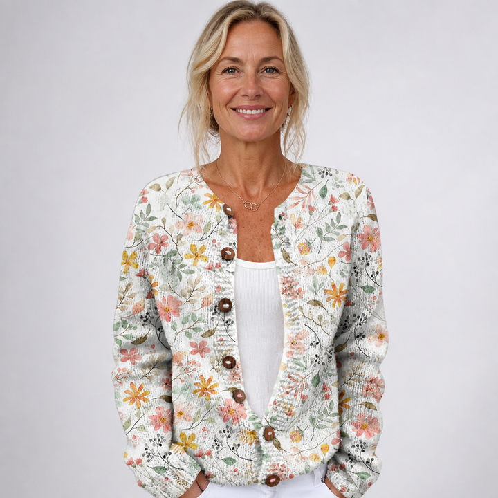 Greta | Kukkakuosinen vintageneuletakki | Anne Helsinki