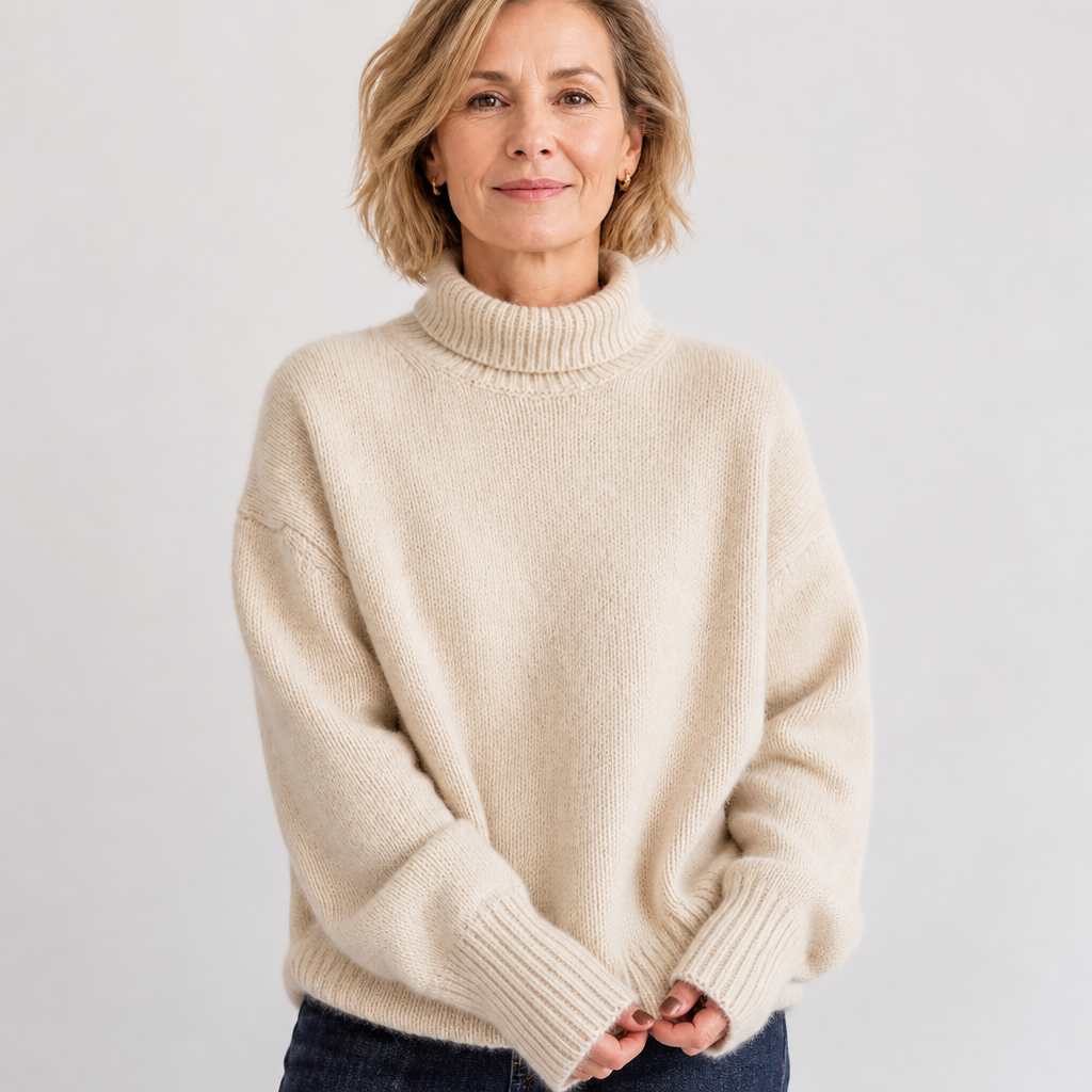 Linnea | Kashmirneule korkealla kauluksella | Anne Helsinki