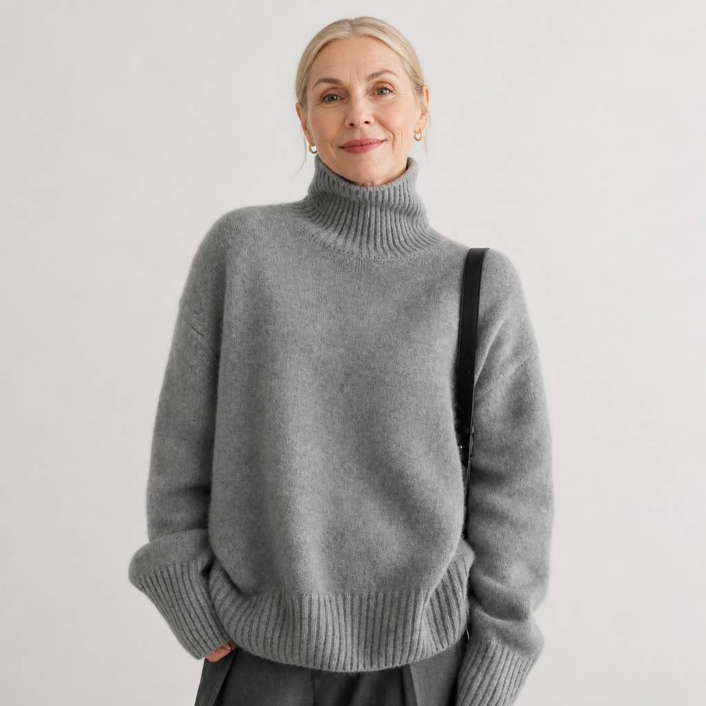 Linnea | Kashmirneule korkealla kauluksella | Anne Helsinki