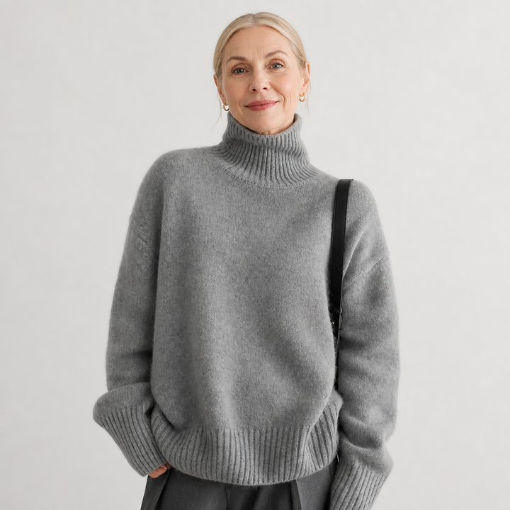 Linnea | Kashmirneule korkealla kauluksella | Anne Helsinki