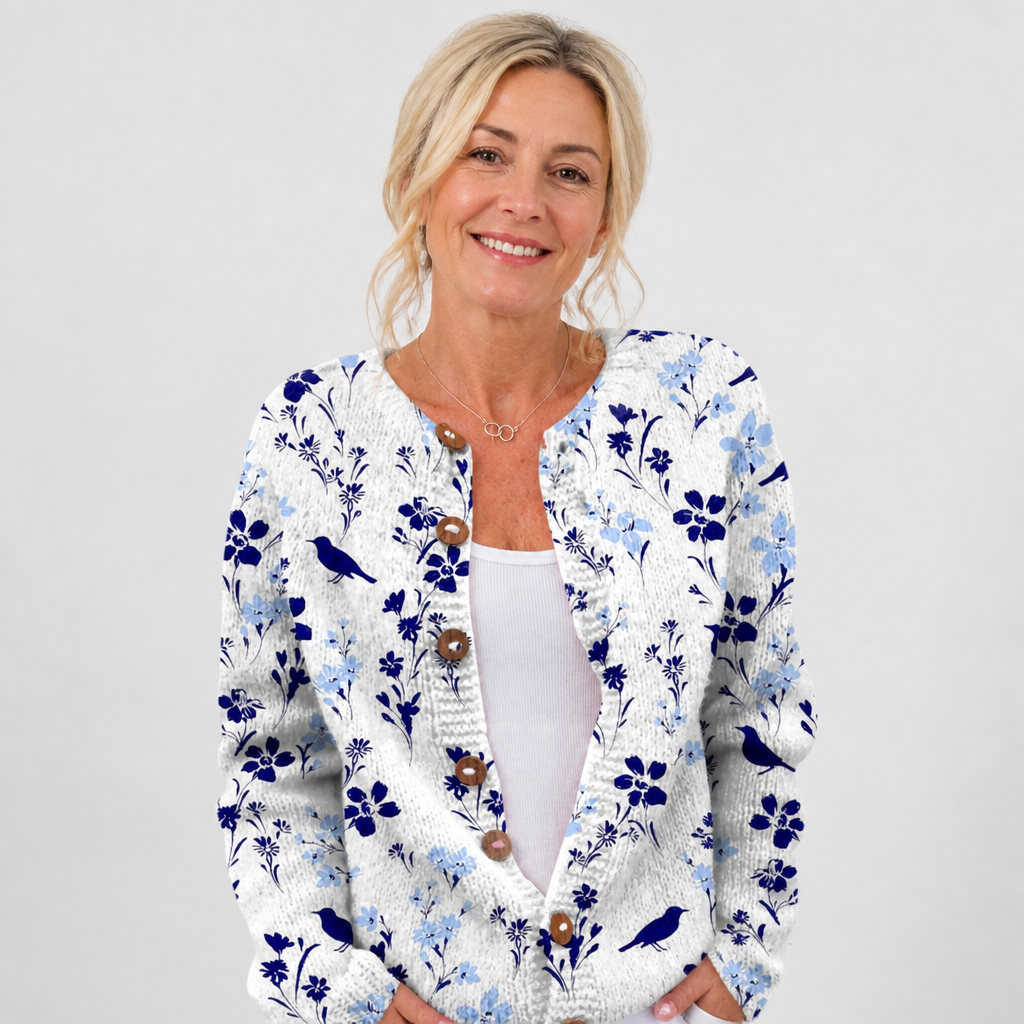 Vynora | Kukkakuosinen vintageneuletakki | Anne Helsinki