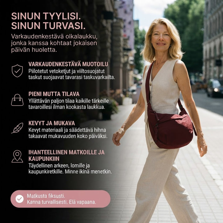 Rosa | Olkalaukku, viininpunainen | Anne Helsinki