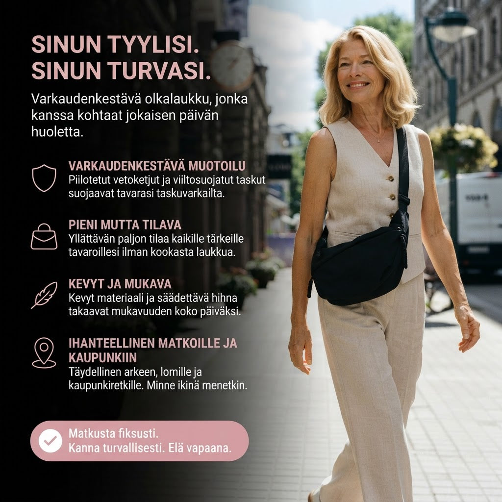 Aria | Olkalaukku, musta | Anne Helsinki