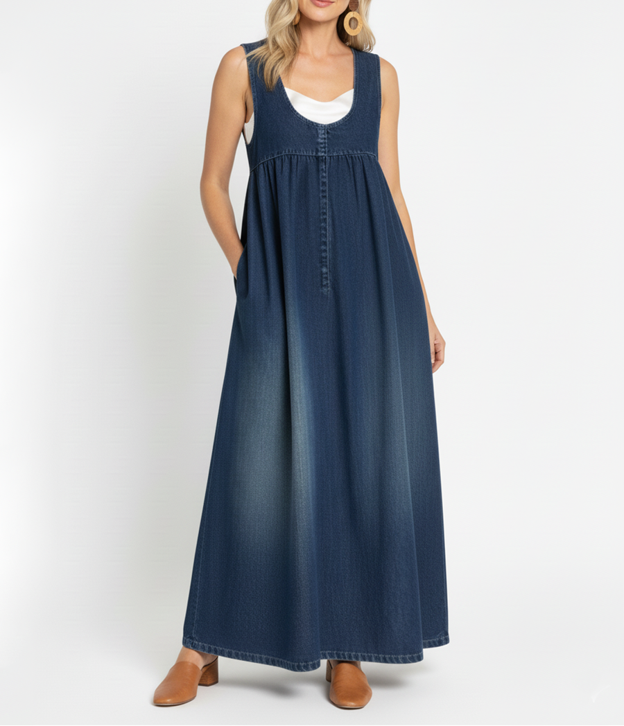 Ronja | Vintage maksimekko farkkukankaasta | Anne Helsinki
