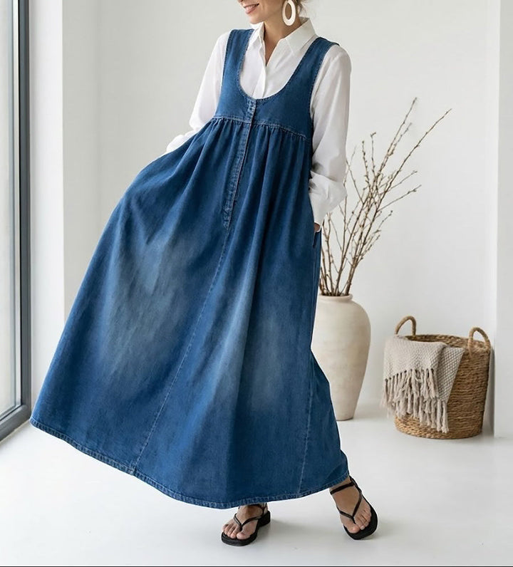 Ronja | Vintage maksimekko farkkukankaasta | Anne Helsinki